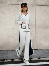 Casual Straight Leg Long Sleeve Top & Pants Set